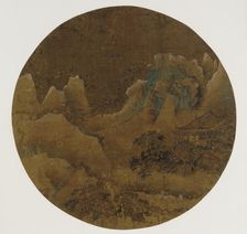 Mountain landscape: crags, temple and pines, Ming dynasty, 1368-1644. Creator: Unknown