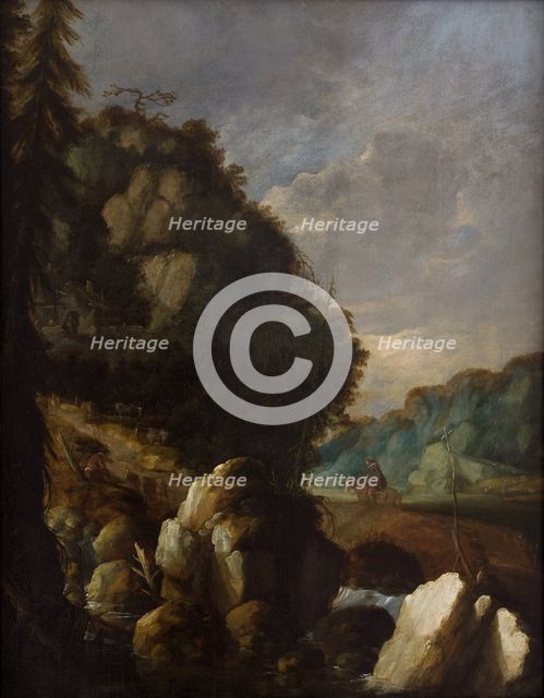 Mountain Landscape (Horseman on a Mountain Path), between 1630-1670. Creator: Unknown.