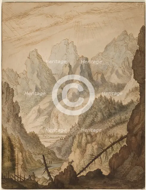 Mountain landscape, (late 1650s (?)). Creator: Lambert Doomer.