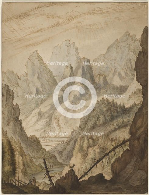 Mountain landscape, (late 1650s (?)). Creator: Lambert Doomer.
