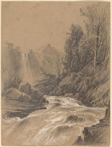 Mountain Landscape, Stream and Waterfall, 1860. Creator: William Hart