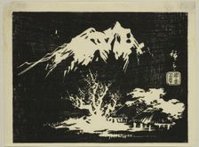 Mountain landscape, section of an untitled harimaze print, n.d. Creator: Ando Hiroshige