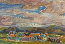 Mountain Landscape-two-sided painting, 1937. Creator: Sasza Blonder