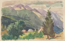 Mountain landscape, Tione c1950. Creator: Shirley Markham