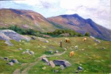 Mountain Landscape with Cattle, 1898. Creator: Marie Hauge