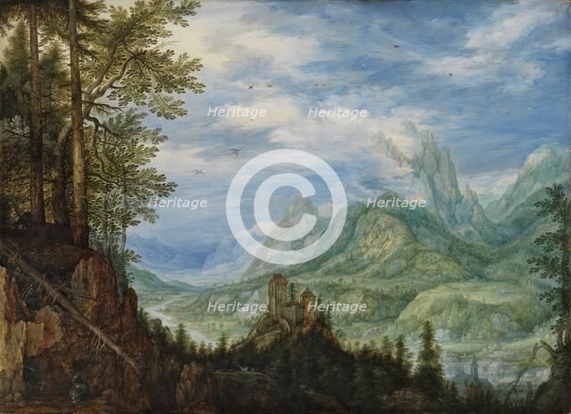 Mountain Landscape with a Castle, 1609. Creator: Roelandt Savery.