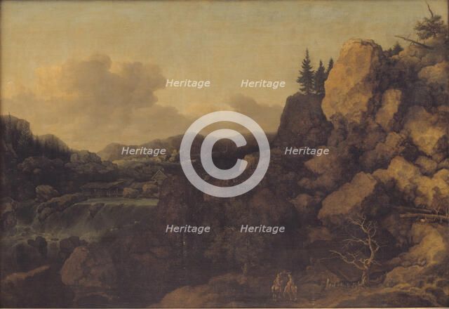 Mountain Landscape with a Couple of Horsemen in the Foreground, 1647-1648. Creator: Allart van Everdingen.