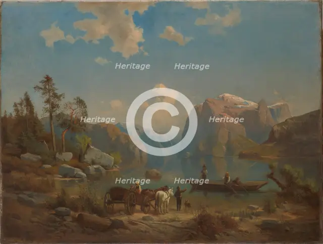 Mountain Landscape with a Lake, 1860-1861. Creator: Aleksander Kotsis.