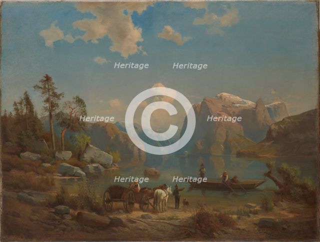 Mountain Landscape with a Lake, 1860-1861. Creator: Aleksander Kotsis.