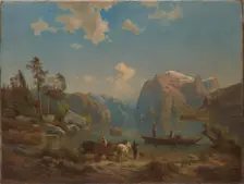 Mountain Landscape with a Lake, 1860-1861. Creator: Aleksander Kotsis