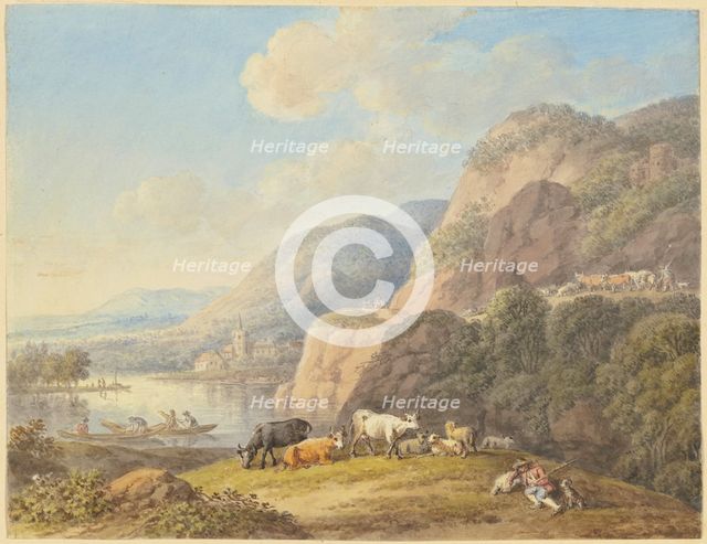Mountain landscape with a lake, late 18th century. Creator: Carl Philipp Schallhas.