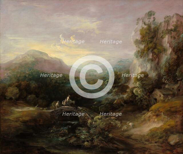 Mountain Landscape with Bridge, c. 1783/1784. Creator: Thomas Gainsborough.