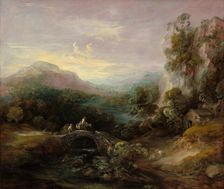 Mountain Landscape with Bridge, c. 1783/1784. Creator: Thomas Gainsborough