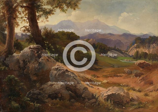 Mountain Landscape with Goats, Undated. Creator: Johann Wilhelm Schirmer.