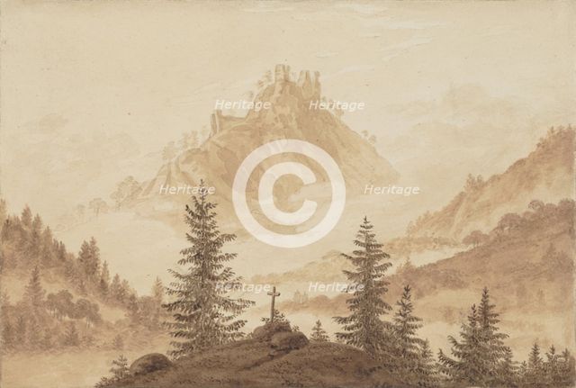 Mountain landscape with fog in the valley, ca 1805. Creator: Friedrich, Caspar David (1774-1840).