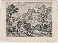 Mountain Landscape with Falconers, ca. 1570., ca. 1570. Creators: Anon, Lucas Gassel