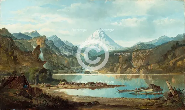 Mountain Landscape with Indians, between 1870 and 1875. Creator: John Mix Stanley.