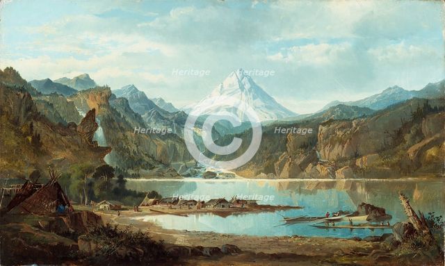 Mountain Landscape with Indians, between 1870 and 1875. Creator: John Mix Stanley.
