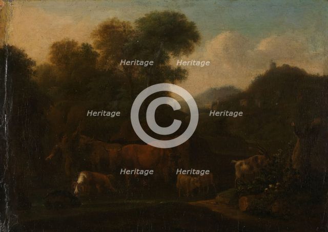 Mountain Landscape with Shepherd, probably between 1710 and 1760. Creator: Jan van Gool.