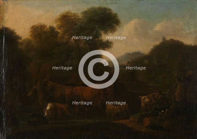 Mountain Landscape with Shepherd, probably between 1710 and 1760. Creator: Jan van Gool.