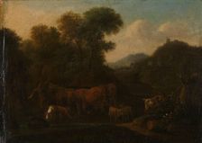 Mountain Landscape with Shepherd, probably between 1710 and 1760. Creator: Jan van Gool