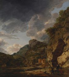 Mountain Landscape with River and Wagon, third quarter of the 17th century. Creators: Unknown, Herman Naiwincx, Willem Schellinks