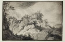 Mountain Landscape with Ruins, c1630. Creator: Pieter Dircksz Santvoort