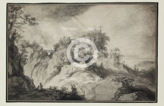 Mountain Landscape with Ruins, c1630. Creator: Pieter Dircksz Santvoort.