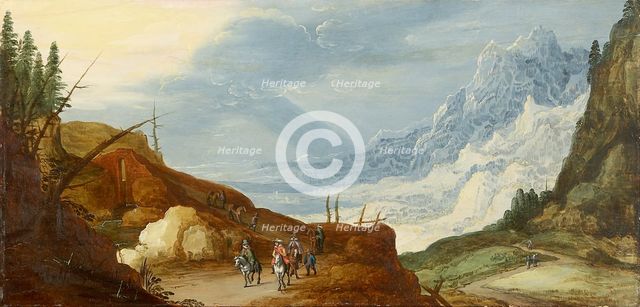 Mountain Landscape with Travelers, c1600-1700. Creator: Unknown.