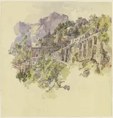 Mountain monastery with large terraces and staircases, c1841-1847. Creator: Johann Nepomuk Rauch