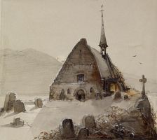 Mountain Scene, 1852. Creator: Caspar Scheuren