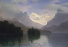 Mountain Scene, 1880-90. Creator: Albert Bierstadt