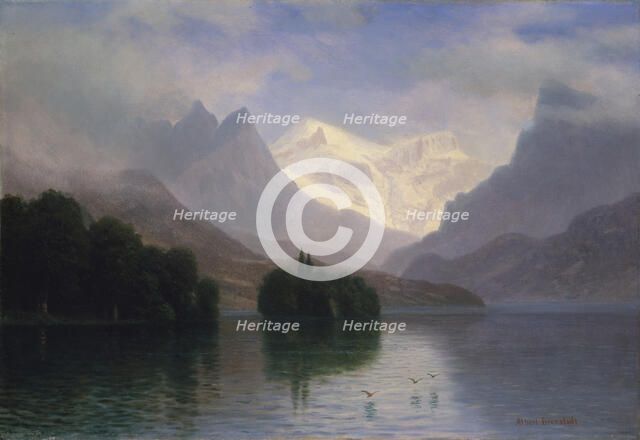 Mountain Scene, 1880-90. Creator: Albert Bierstadt.