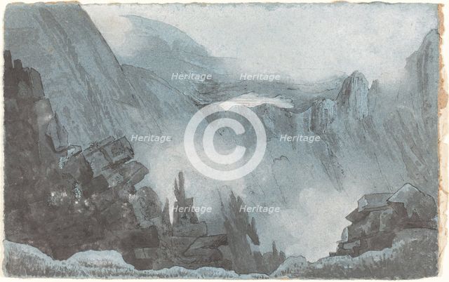 Mountain Scene with Rocks, first half 19th century. Creator: Cotman, John Sell, Follower of.