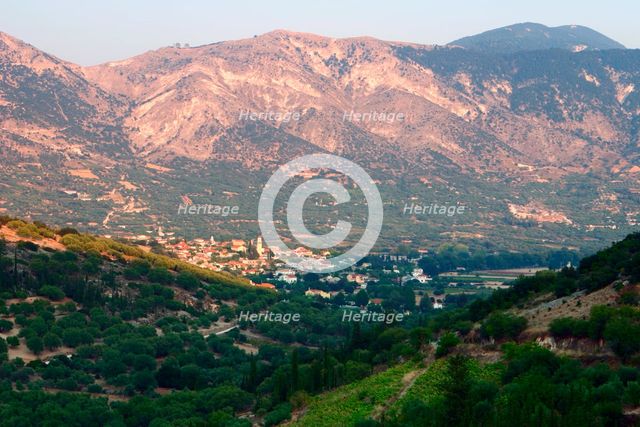Mountain scenery, Kefalonia, Greece. Creator: Peter Thompson.