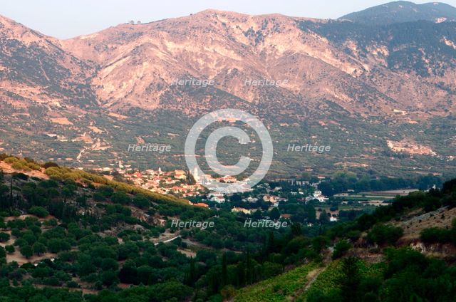 Mountain scenery, Kefalonia, Greece. Creator: Peter Thompson.