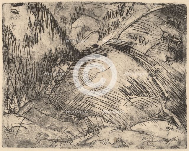 Mountain Slope with Goats, 1920. Creator: Ernst Kirchner.