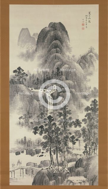Mountain Stream on a Summer Day, 19th century. Creator: Nakabayashi Chikuto.