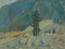 Mountain stream among boulders, 1925-1932. Creator: Zolo Palugyay