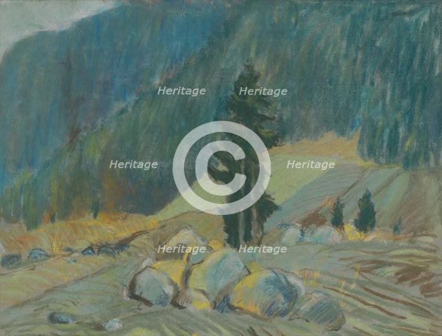 Mountain stream among boulders, 1925-1932. Creator: Zolo Palugyay.
