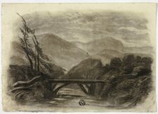 Mountain Stream with Small Bridge I, c. 1855. Creator: Elizabeth Murray