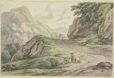 Mountain path with staffage, (1689?). Creator: Unknown