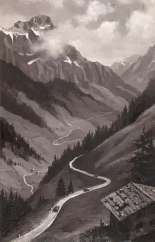 Mountain road, Army transport, between 1939 and 1946. Creators: Central Office of Information, Unknown