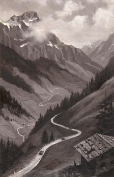 Mountain road, Army transport, between 1939 and 1946. Creators: Central Office of Information, Unknown