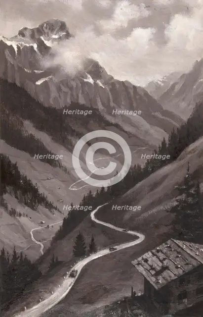 Mountain road, Army transport, between 1939 and 1946. Creators: Central Office of Information, Unknown.