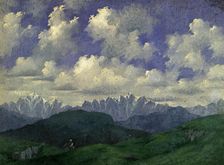 Mountain Road Between the Villages of Korgon and Sentelek (About Midday) Altai , 1880-1897. Creator: Pavel Mikhailovich Kosharov