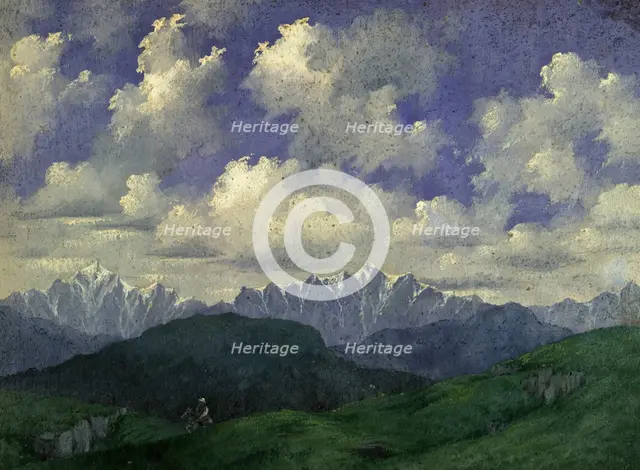 Mountain Road Between the Villages of Korgon and Sentelek (About Midday) Altai , 1880-1897. Creator: Pavel Mikhailovich Kosharov.