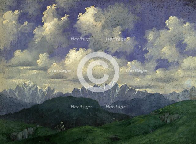 Mountain Road Between the Villages of Korgon and Sentelek (About Midday) Altai , 1880-1897. Creator: Pavel Mikhailovich Kosharov.