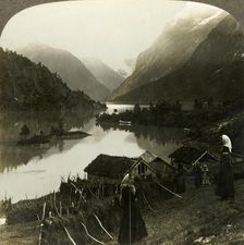 Mountain-walled Loen Lake - unrivalled in beauty and grandeur - from Seten farm, Norway c1905. Creator: Unknown