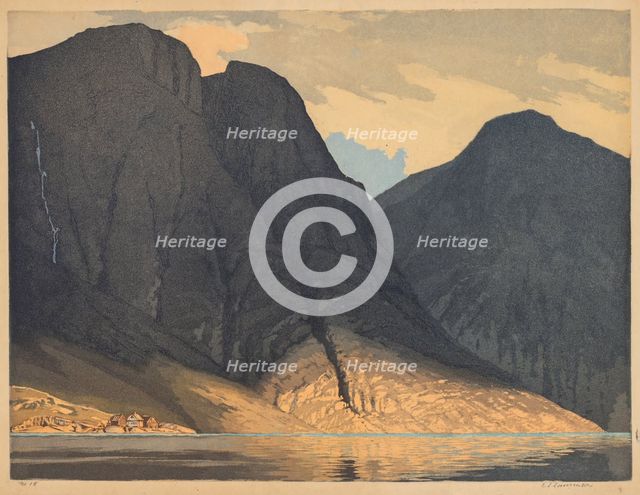[Mountain View with Water]. Creator: Edward Louis Laurenson (British, 1868-1940).
